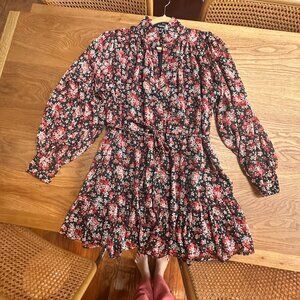 Aakaa Floral Print Mini Dress Sz Medium